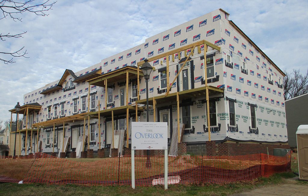 Five townhomes are being added beside the Overlook Condominiums in Oregon Hill. (Jonathan Spiers)