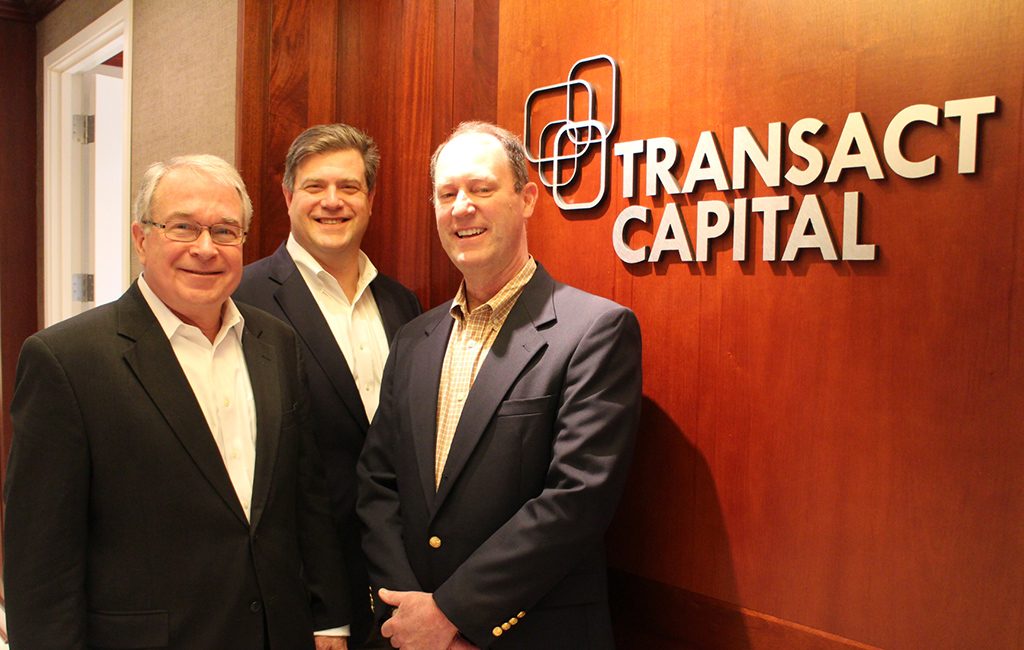 Founder Steve Zacharias, managing director Patrick Morin and managing partner Jim Sowers, from left, in Transact Capital's new office in Innsbrook. (Jonathan Spiers)