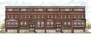 The townhomes would be built in groups of six and include garages underneath.