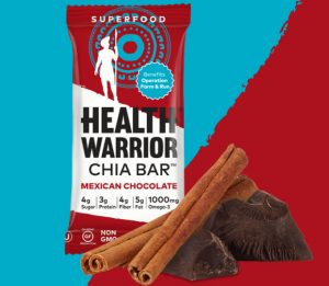 Health Warrior launched its Mexican Chocolate Chia Bar to support the campaign. (Courtesy Health Warrior)