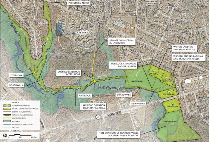 Wilton donates land to Henrico for new Tuckahoe Creek boardwalk that could span 2 miles 3 Wilton Landing boardwalk