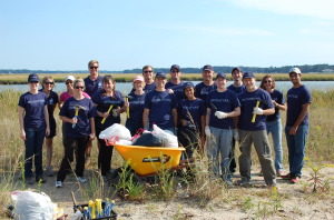 Signature staff volunteers at the Chesapeake Bay. 