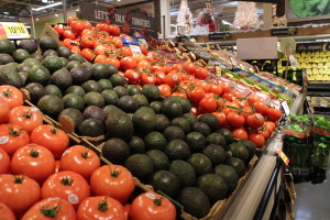 The layout of the new store is attentive to healthy food, with the produce and organic sections in the front. 