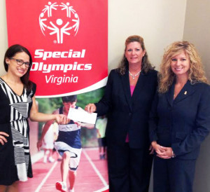 From left: Meghan Manning Massie, Director of Development for Special Olympics Virginia, Kelly A. Johnson, Assistant Vice President of Southern Bank and Trust Co. and Melinda J. Williams, AVP, Branch Manager of Old Point National Bank.