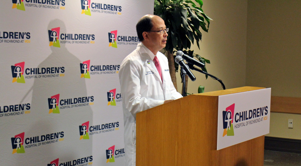 Dr. Thomas Yeh speaks at Tuesday's VCU Health System announcement. Photo by Katie Demeria.